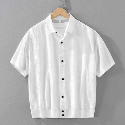 Summer Thin Breathable Short-sleeved Shirt Men's Trendy All-matching Loose Casual Shirt