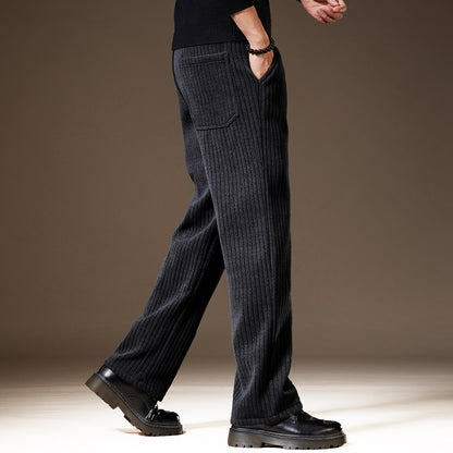 Thick Stripe Velvet Heavy Corduroy Straight Casual Pants