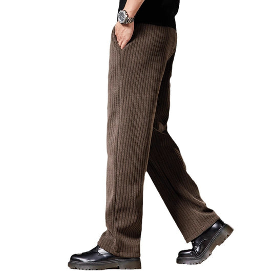 Thick Stripe Velvet Heavy Corduroy Straight Casual Pants