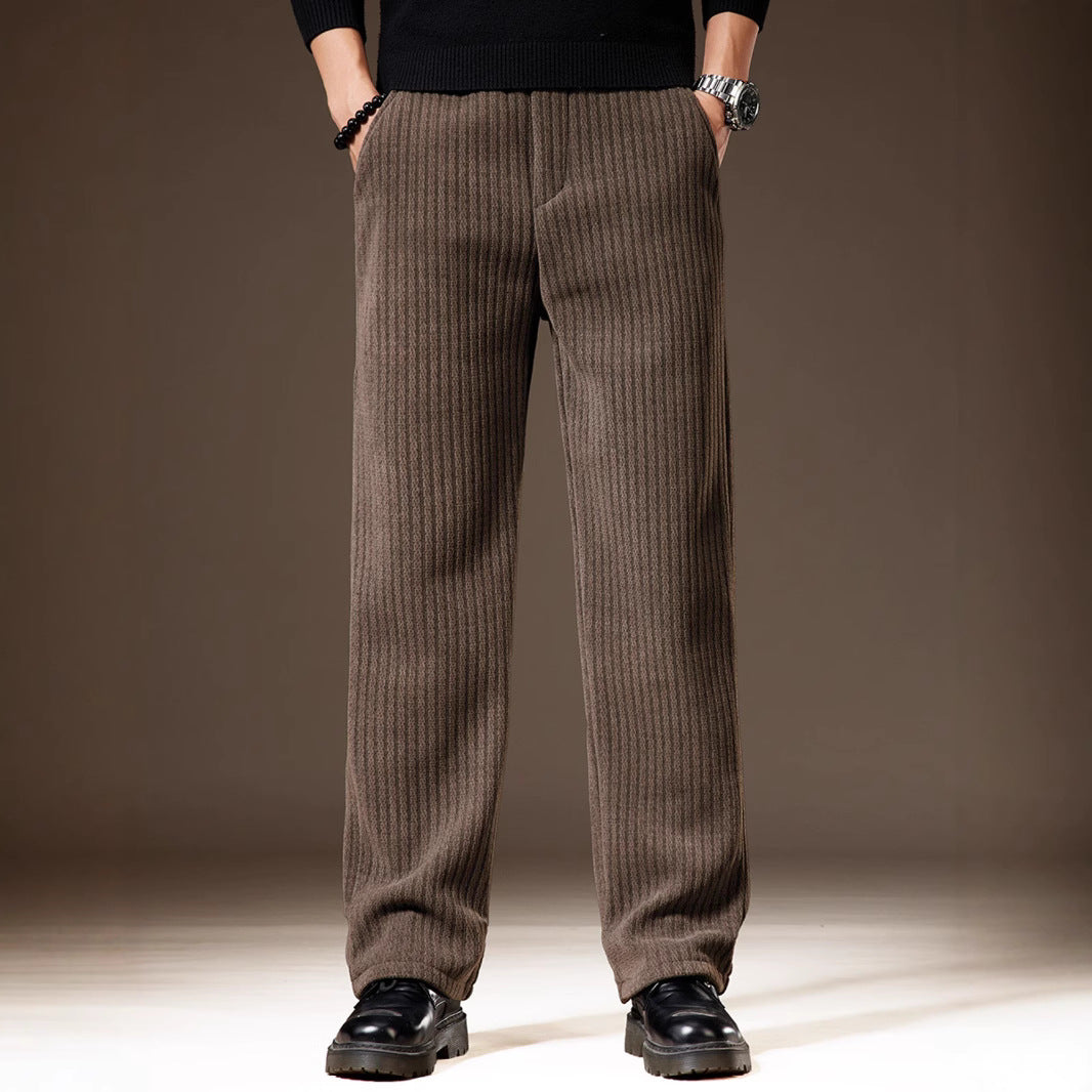 Thick Stripe Velvet Heavy Corduroy Straight Casual Pants