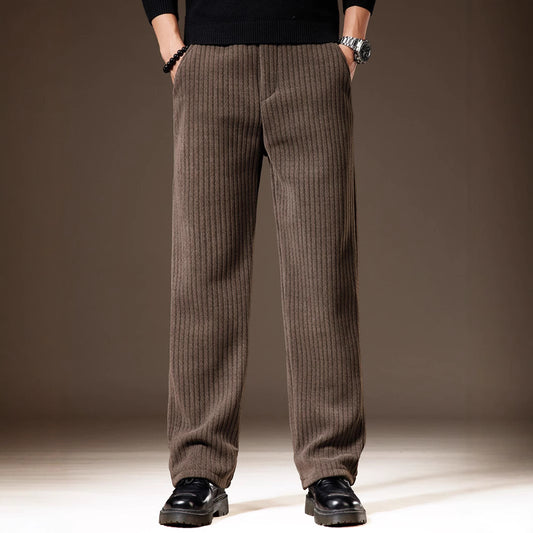 Thick Stripe Velvet Heavy Corduroy Straight Casual Pants