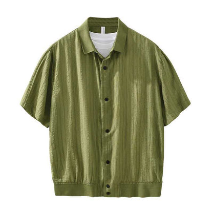 Summer Thin Breathable Short-sleeved Shirt Men's Trendy All-matching Loose Casual Shirt