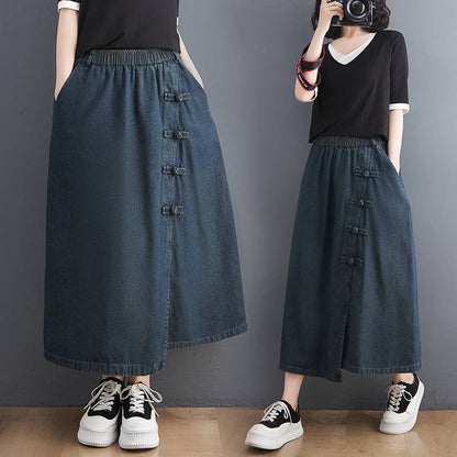 Artistic Retro Denim Skirt For Women