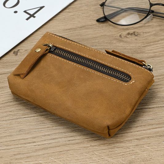 Crazy Horse Leather Coin Purse Men