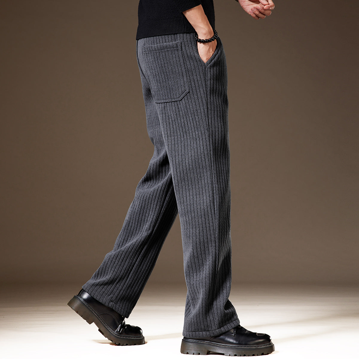 Thick Stripe Velvet Heavy Corduroy Straight Casual Pants