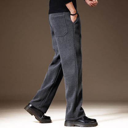 Thick Stripe Velvet Heavy Corduroy Straight Casual Pants