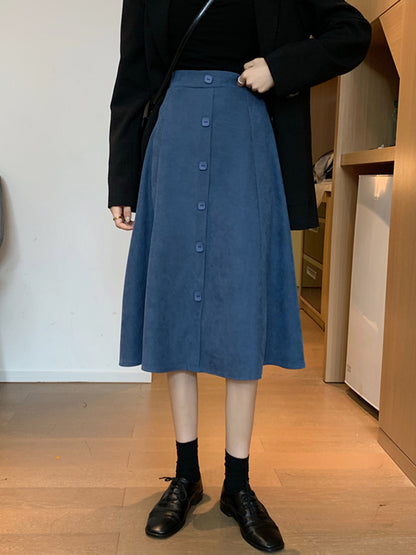A-line Half-length Women's Mid-length High-waist Skirt Winter