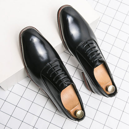 Men's Formal Leather Lace-up Rubber Sole Business Men's Shoes Gentleman