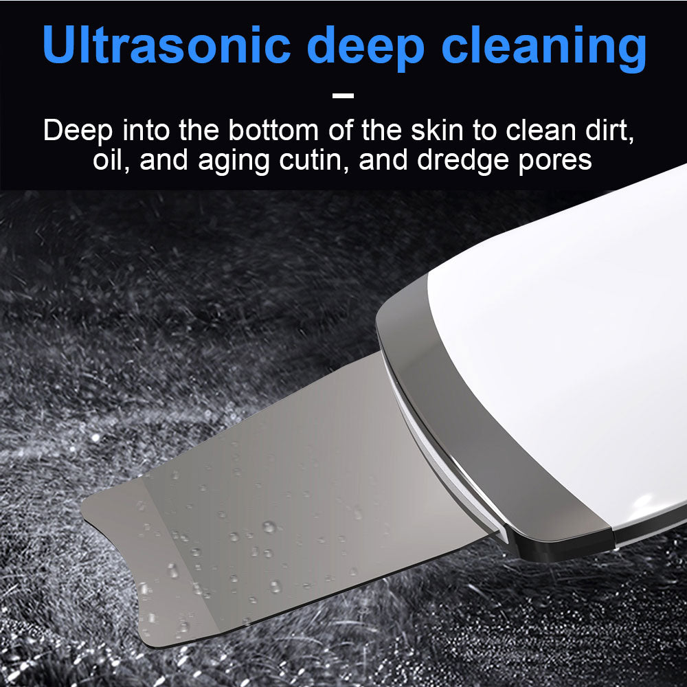 Electric Ultrasonic Skin Scrubber Face Spatula Home Ultrasonic Skin Scrubber Facial Cleaner Handheld Mini Derma Galvanica Tightening Face Scrubber Machine Skin Scrubber USB Ultrasonic