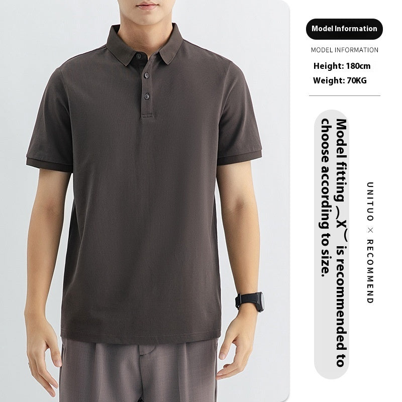High-end Knitted Polo Shirt Short-sleeved Men's High-end Sense