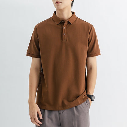 High-end Knitted Polo Shirt Short-sleeved Men's High-end Sense