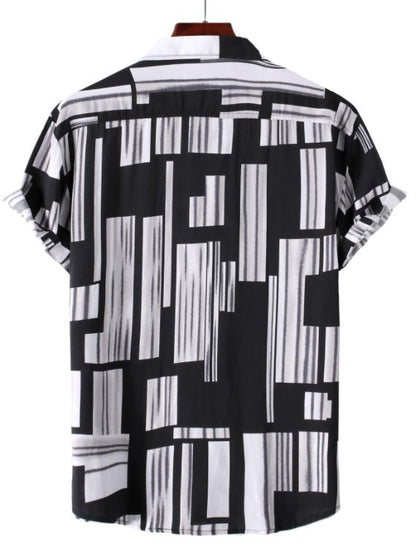 Men's Fashion Casual Print Breathable Shirt