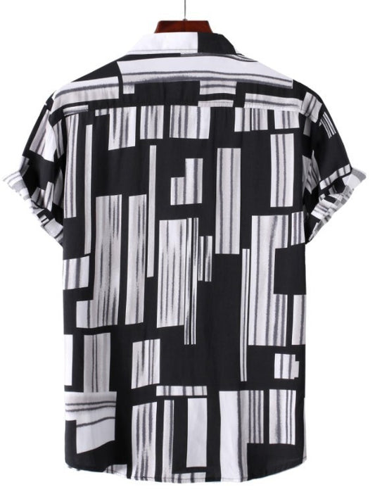 Men's Fashion Casual Print Breathable Shirt