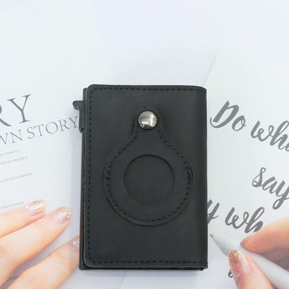 Leather Card Case Automatic Card Wallet Anti Lost