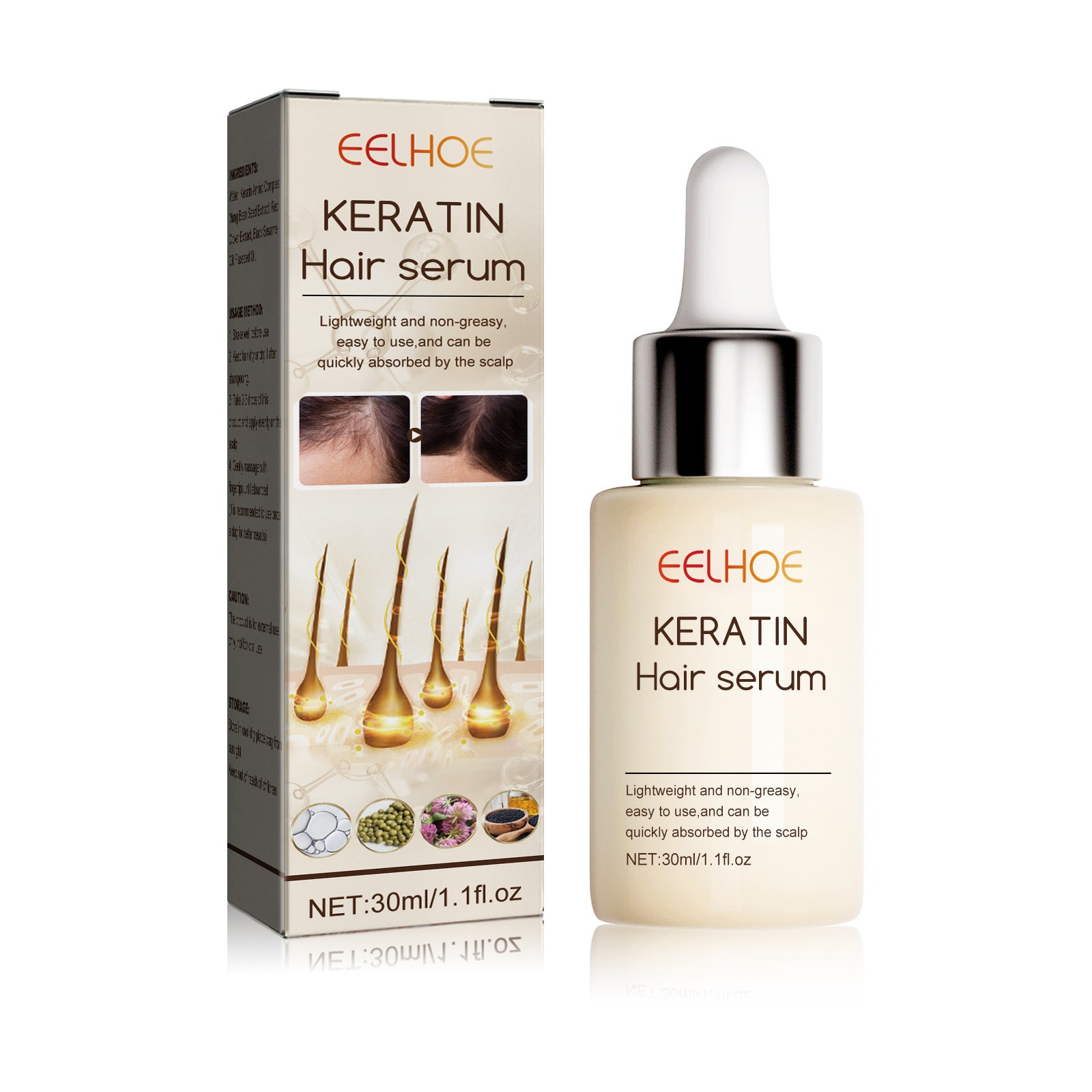 EELHOE Intense Hair Serum Moisturizing Hair Repair Hair Root Thickening Hairline Strengthening Hair Treatment