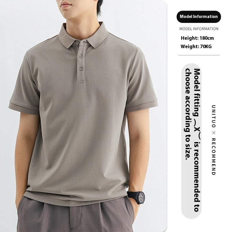 High-end Knitted Polo Shirt Short-sleeved Men's High-end Sense
