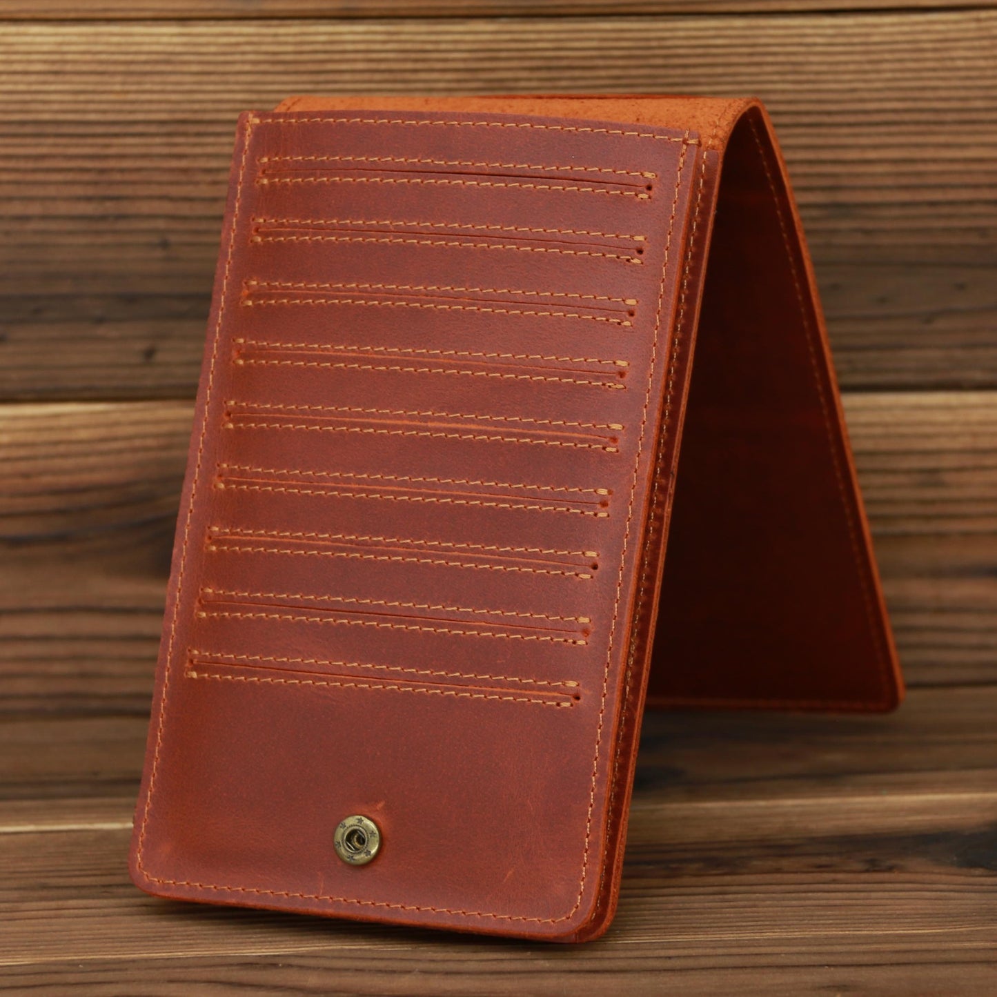 Men's Simple Leather Long Phone Bag