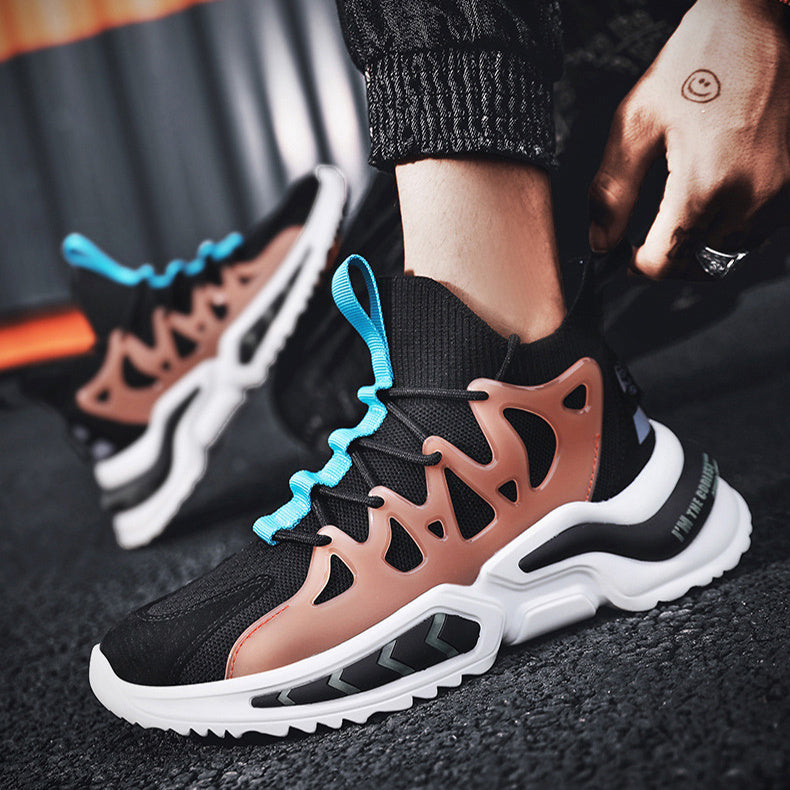 Fashion Black Sneakers Men's Non Slip Gym Running Sports Shoes