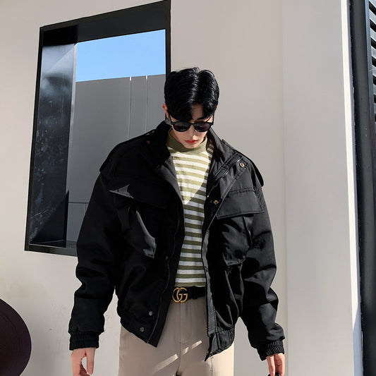 Fashion Short Tooling Men's Cotton Jacket