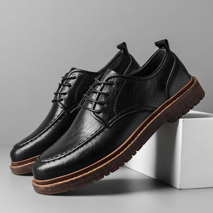 Tooling Casual Leather Shoes All-matching British Leather Shoes