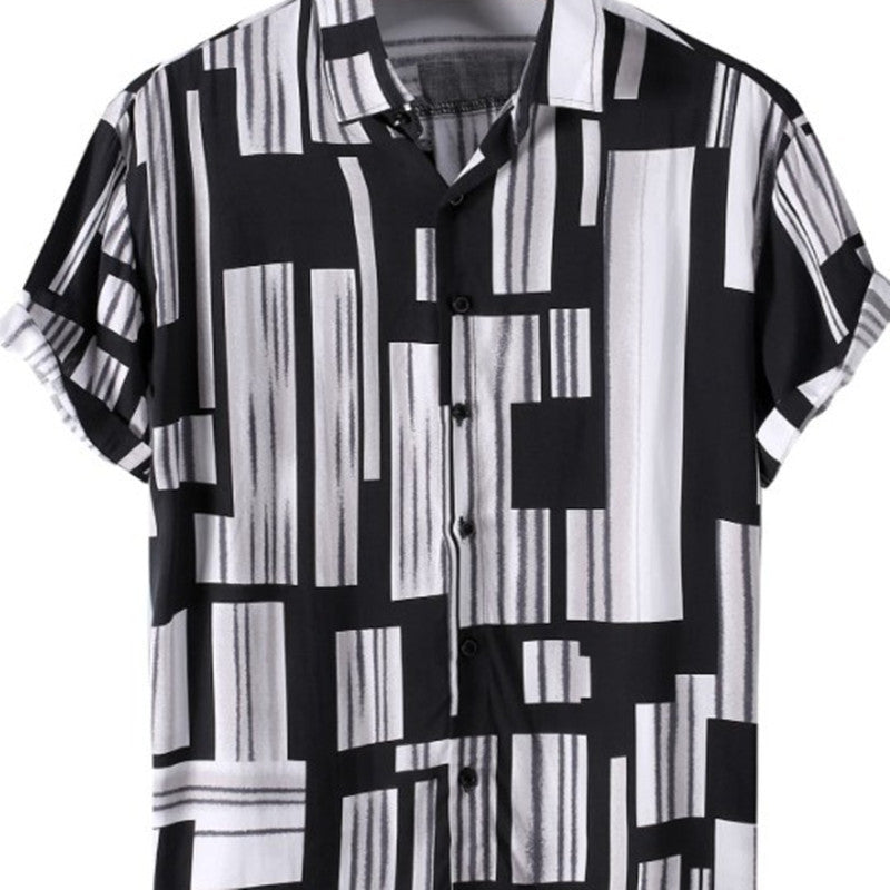 Men's Fashion Casual Print Breathable Shirt