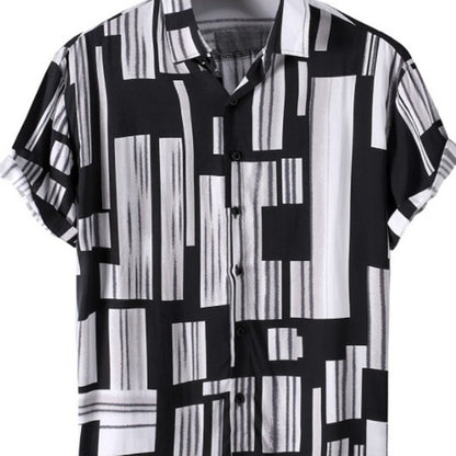 Men's Fashion Casual Print Breathable Shirt