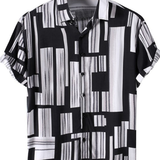 Men's Fashion Casual Print Breathable Shirt