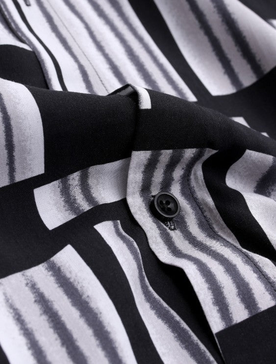 Men's Fashion Casual Print Breathable Shirt