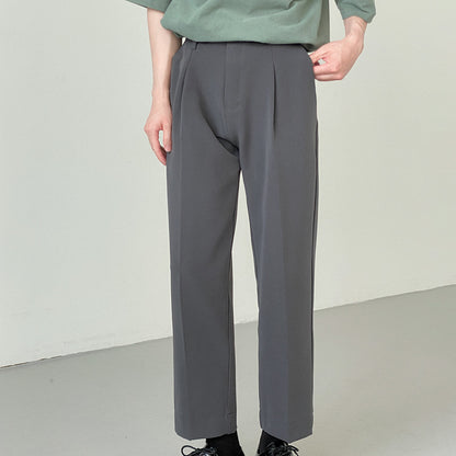 Men's Straight Grey Suit Pants