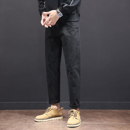 Men's Casual Pants Thin Straight Cropped