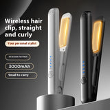 Wireless Hair Straighteners Hair Curler And Straightener Dual-use Charging Hair Curler Plywood