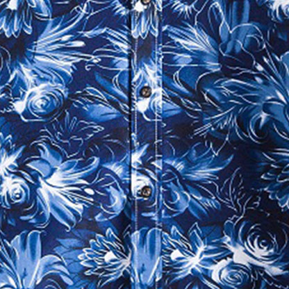 Men's Casual Long Sleeved Floral Shirt